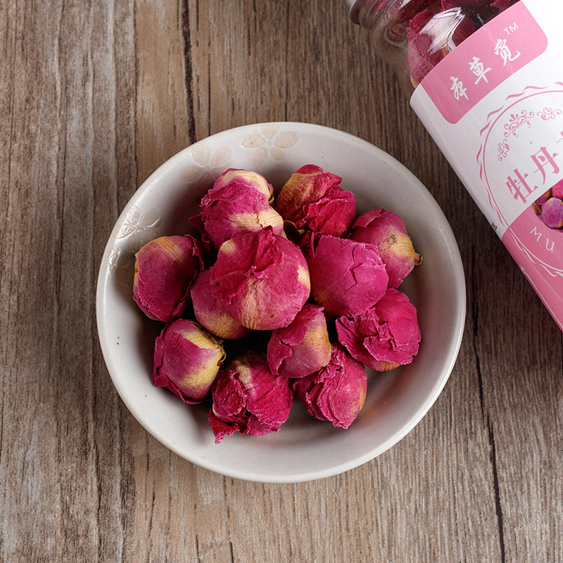 Peony Flower Tea (Paeonia suffruticosa) — Dried Whole Buds & Petals, 40g Can - Image 4