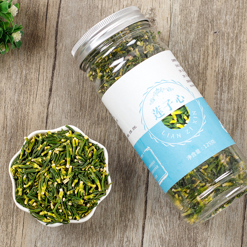 Lotus Plumule (Nelumbo nucifera) — Dried Lotus Seed Heart for Herbal Tea, 125g Jar - Image 4