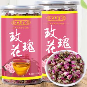 Rose Bud Tea (Rosa rugosa) — Dried Double-Petal Red Rose Flower Tea, 100g Jar