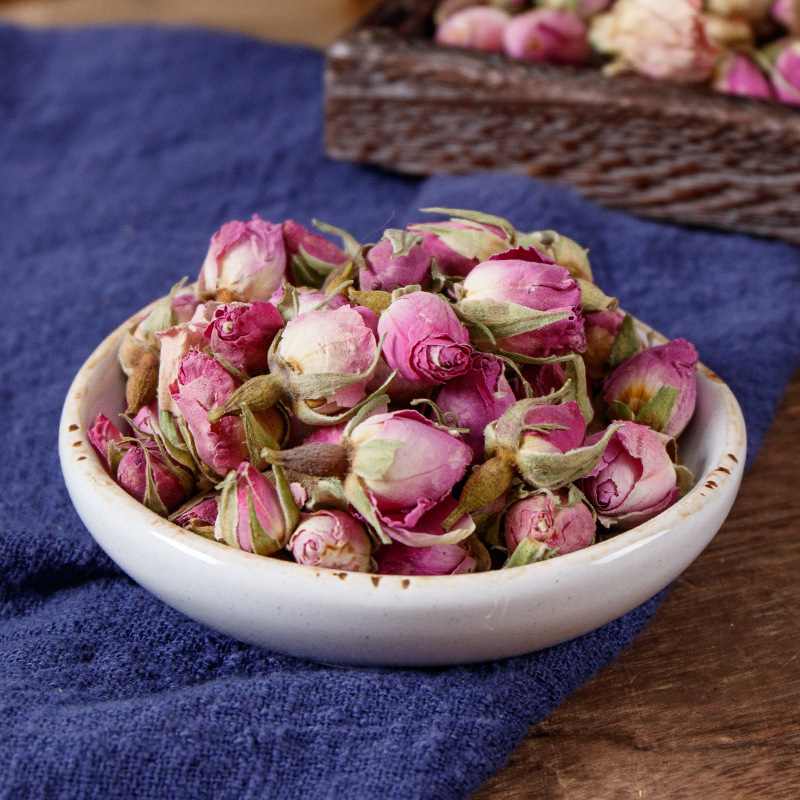 Rose Bud Tea (Rosa rugosa) — Dried Double-Petal Red Rose Flower Tea, 100g Jar - Image 2