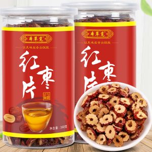 Red Jujube Slices (Ziziphus jujuba) — Xinjiang Dried Date Crisps for Tea & Snacking, 160g Jar