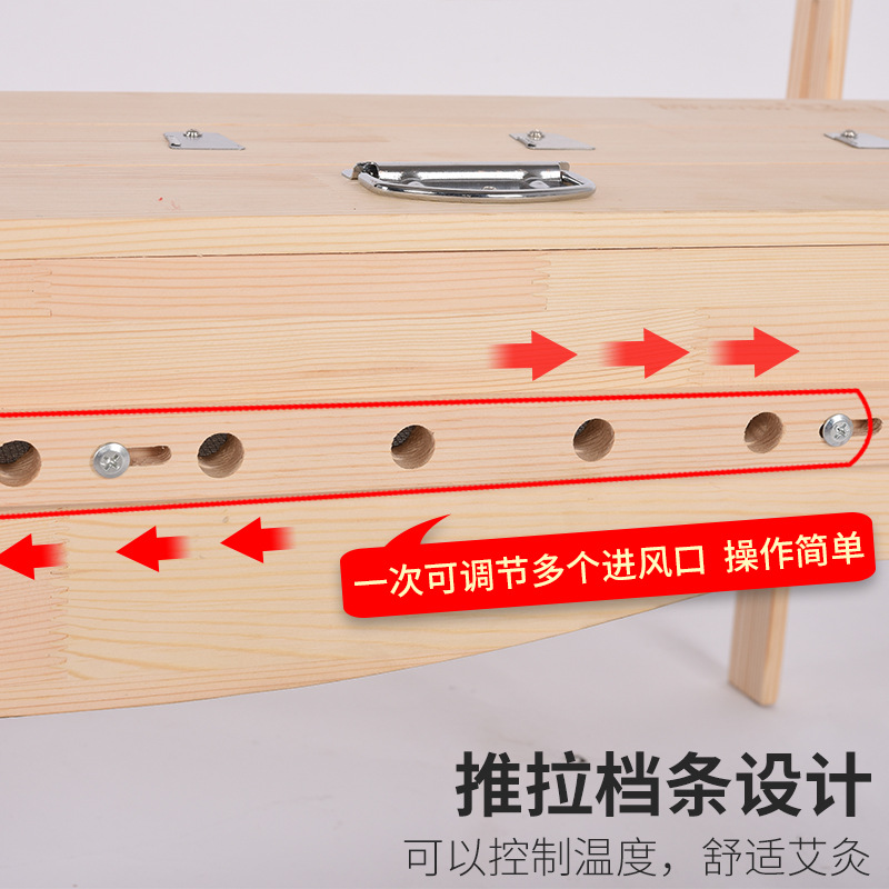 Wooden Moxibustion Box Multi-Area Moxa Burner with Stand and Smoke Filter for Back Spine and Chest Use - Image 3