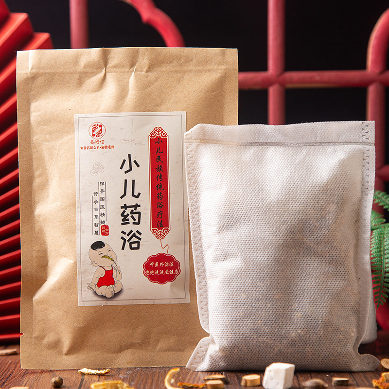 Kids Herbal Bath Pack Xiaoer Yaoyu 60g Warming Soak with Mugwort and Codonopsis for Children - Image 3
