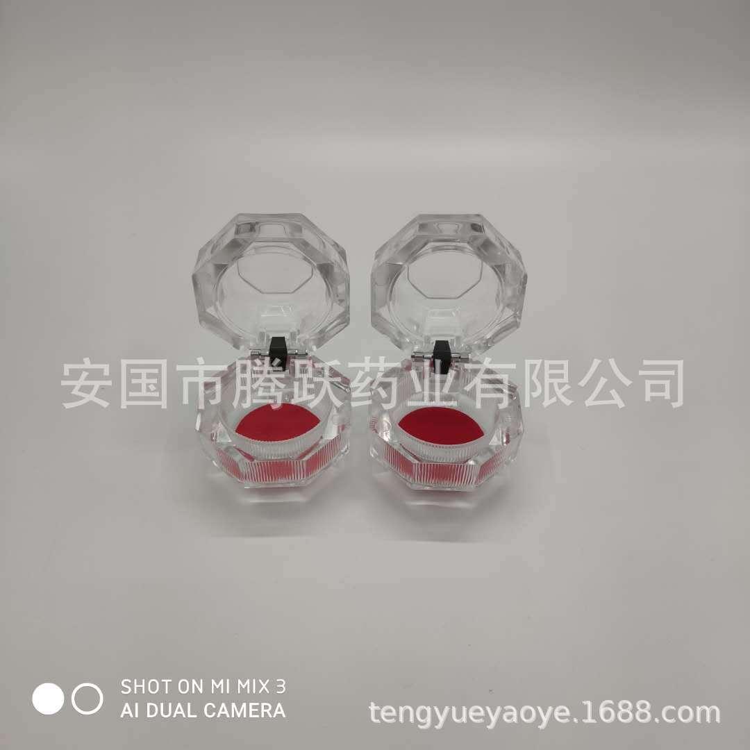 Octagonal Acrylic Display Box Clear Pill Jewelry Storage Case - Image 4