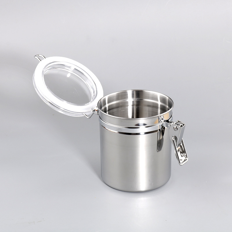 Airtight Storage Jar for Tea Coffee Powder and Dried Goods Korean Style Round Sealed Canister Small 10x7.5cm - Image 2