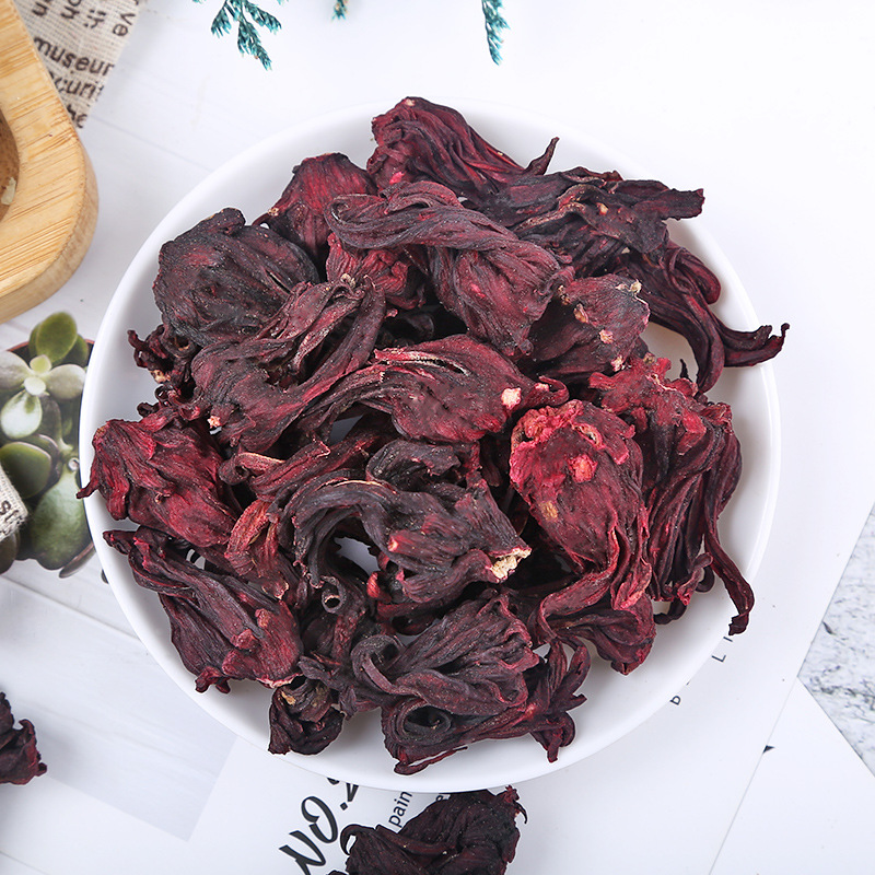 Roselle Hibiscus Dried Flowers (Hibiscus sabdariffa) — Luo Shen Hua Herbal Tea for Sour Plum Drink - Image 2