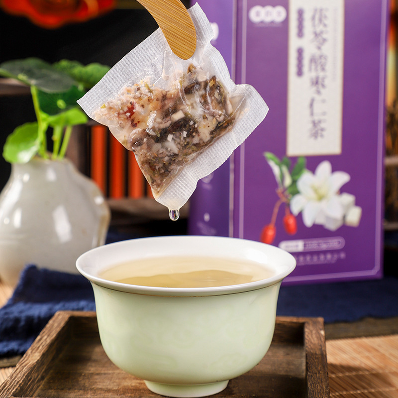 Poria Sour Jujube Tea Bags Suan Zao Ren Herbal Blend with Lily Rose Red Date 150g 30 Bags - Image 4