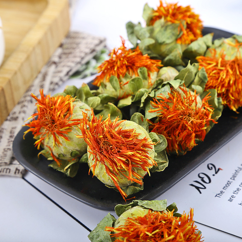 Cao Hong Hua (Carthamus tinctorius) — Dried Safflower Whole Flowers, Food Herb for Tea & Soup - Image 4