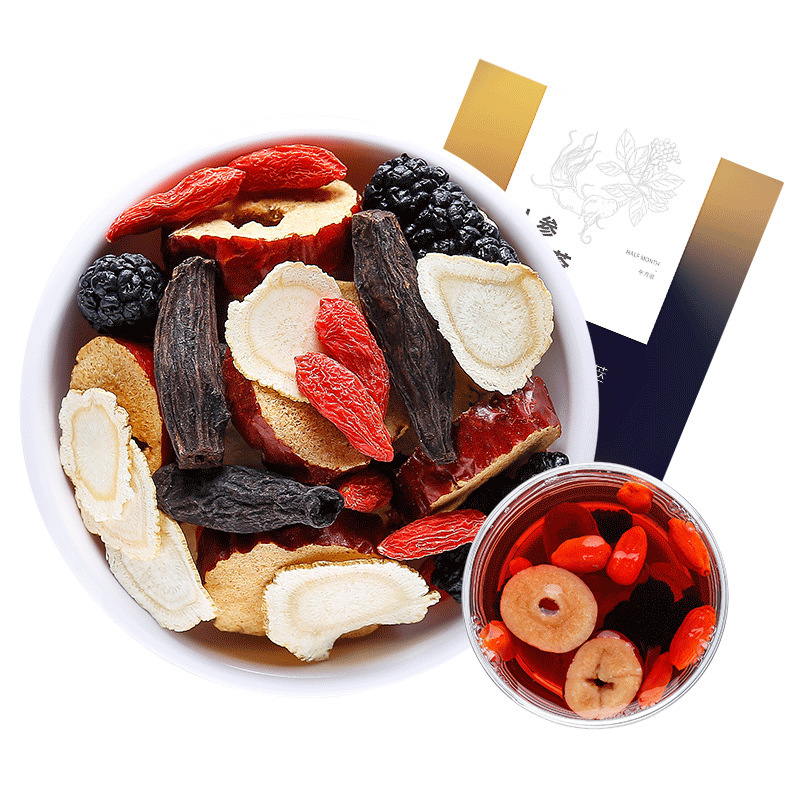 Five Treasure Herbal Tea with American Ginseng Goji Mulberry and Red Date 120g Boxed Wellness Blend - Image 5