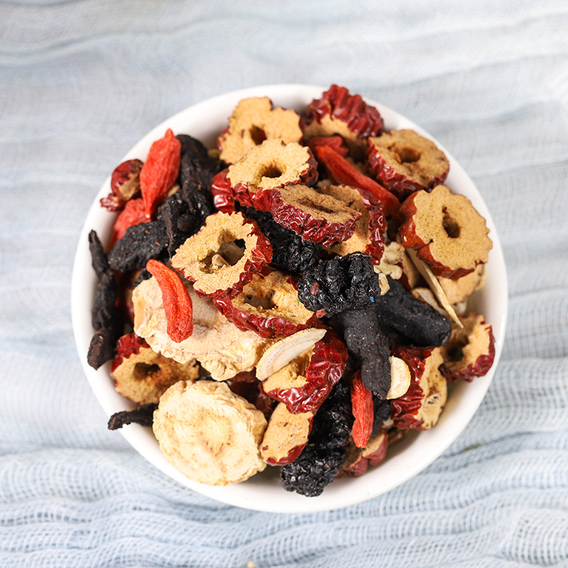 Ginseng Five Treasure Tea Wu Bao Cha Herbal Blend with Jujube Polygonatum Mulberry Goji Maca 120g Box 10 Teabags - Image 3