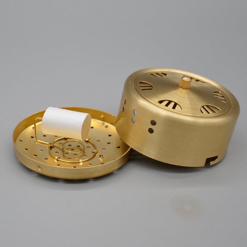 Pure Copper Moxibustion Box Portable Ai Jiu Warming Device for Home Wellness 8cm Base - Image 5