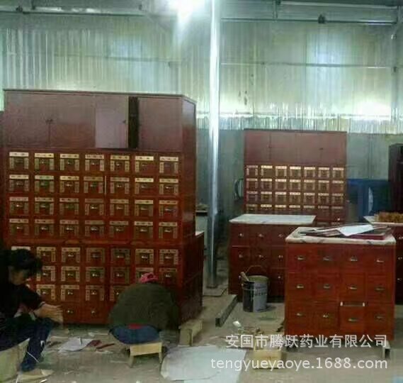 Traditional Chinese Medicine Cabinet Ash Wood Chestnut Red 2150x600x1700 Custom Made - Image 4