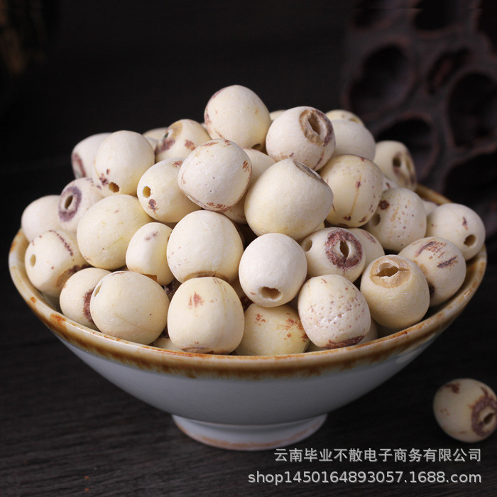 White Lotus Seeds (Nelumbo nucifera) — Core-Removed Dried Lotus Seed, 500g - Image 2