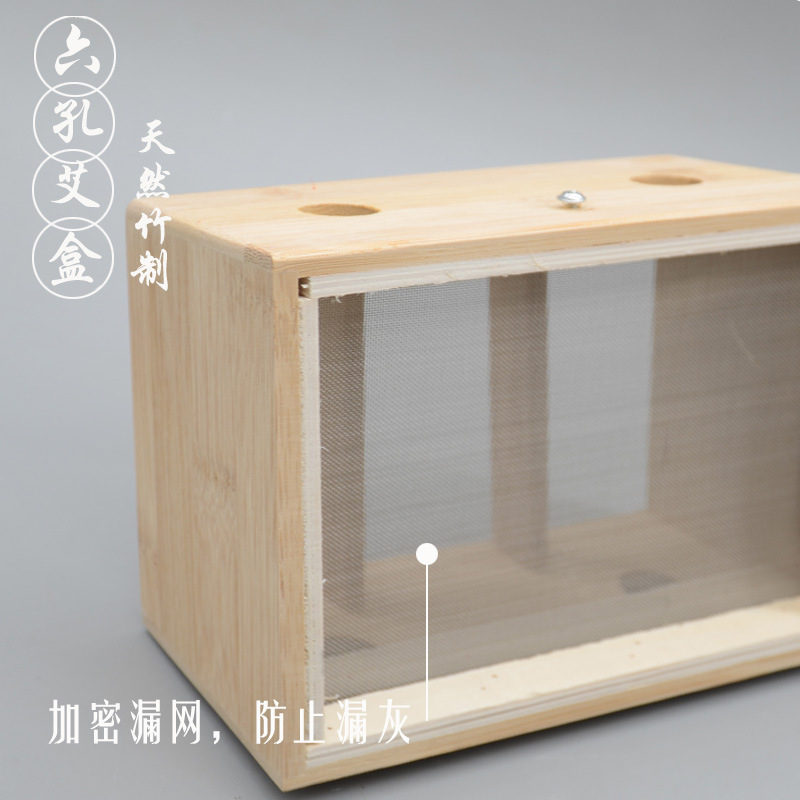 6-Hole Moxibustion Box Bamboo Moxa Burner Warm Moxibustion Device for Home Moxa Stick Care - Image 4