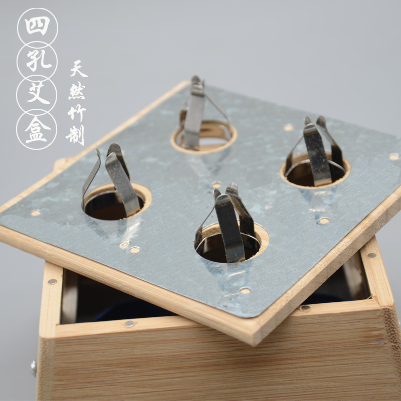 Four Hole Bamboo Moxibustion Box Ai Jiu He Portable Moxa Burner for Home Wellness - Image 5