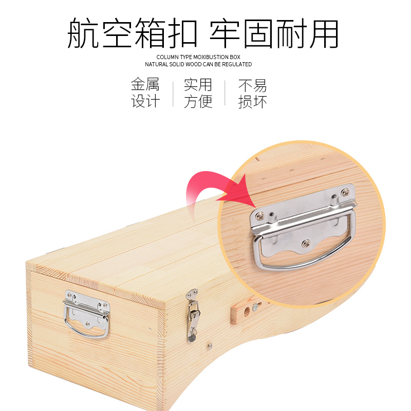 Large Du Mai Moxibustion Box 65x25x16cm Wooden 7-Hole Moxa Burner for Back Warming - Image 3