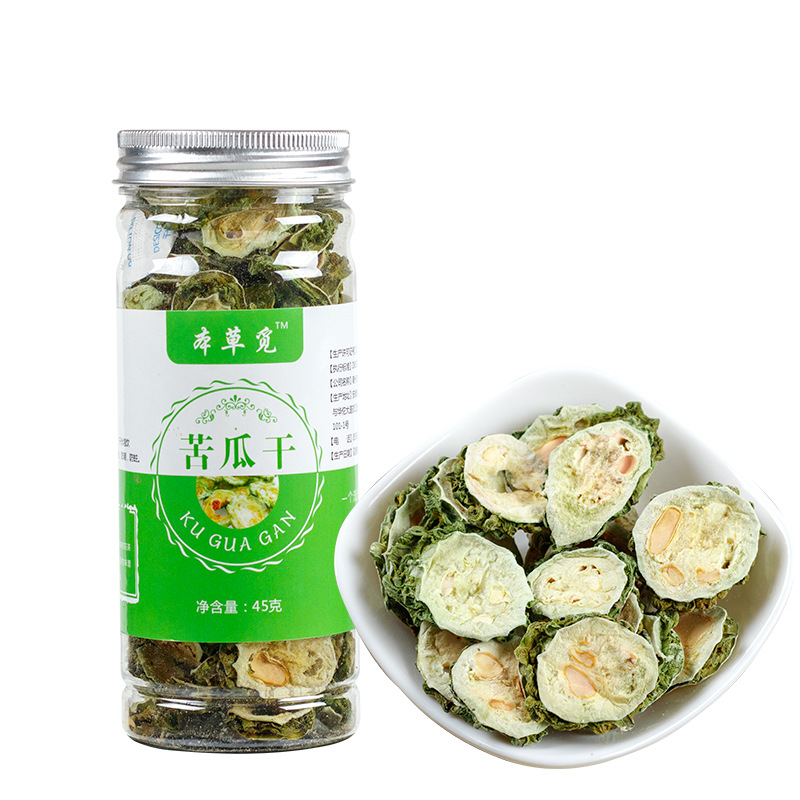 Bitter Melon Slices (Momordica charantia) — Dried Ku Gua Herbal Tea, 45g Jar - Image 5