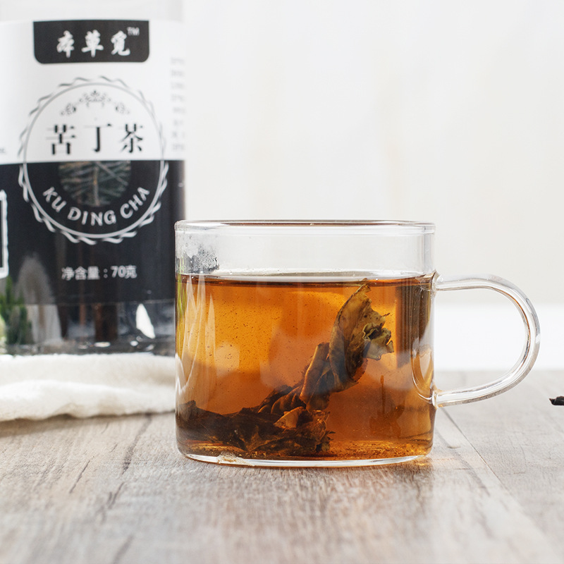Ku Ding Tea (Large-Leaf Kuding) — Dried Herbal Tea, 70g Bottle, Hainan Origin - Image 3