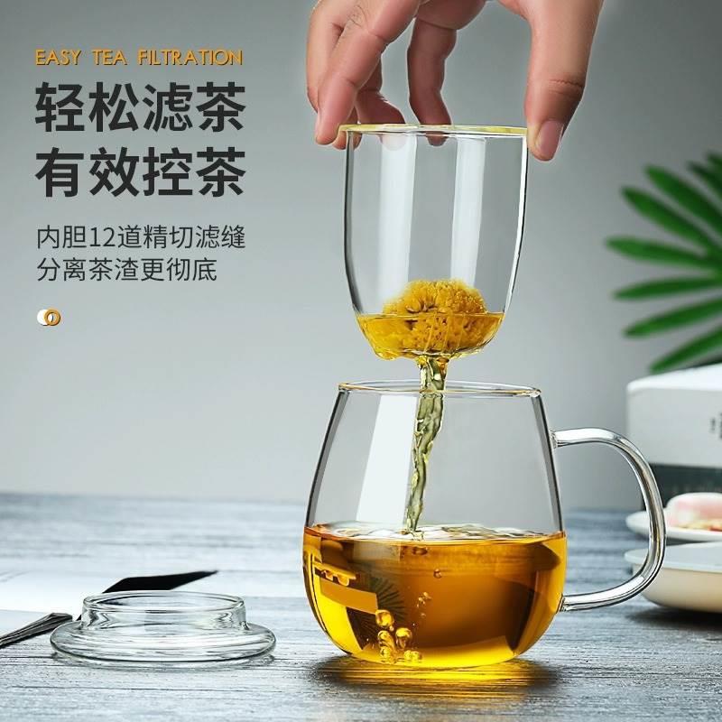 Heat-Resistant Glass Tea Tumbler 350ml with Infuser and Straw for Loose Leaf and Flower Tea - Image 2