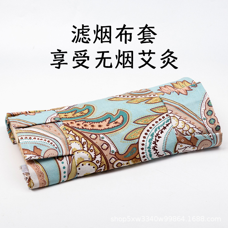 Solid Wood Moxibustion Waist Pillow Lumbar Neck Support with Smoke Filter Cover - Image 3