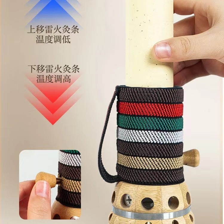 4cm Copper Moxibustion Jar Portable Open Flame Moxa Burner with Gua Sha Massage Comb for Joint Care - Image 4