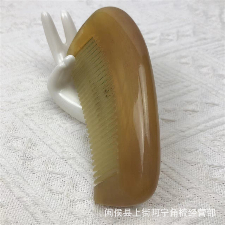 Horn Comb Thickened Fine Teeth Massage Comb 12cm Portable Purse Comb Gift Comb - Image 2