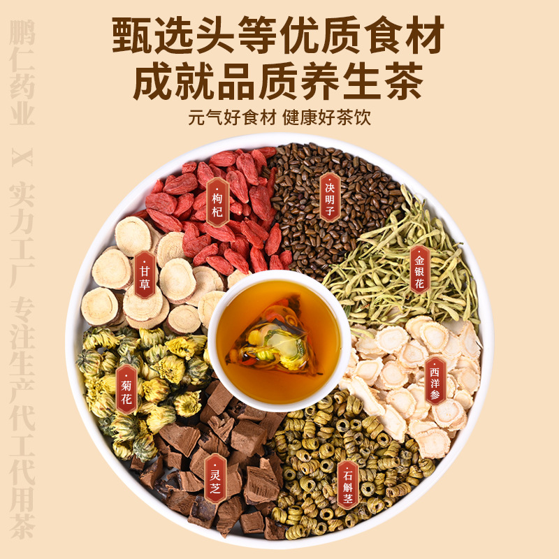 American Ginseng Dendrobium Reishi Herbal Tea Yuan Qi Eight Treasure Tea 120g 20 Teabags - Image 2