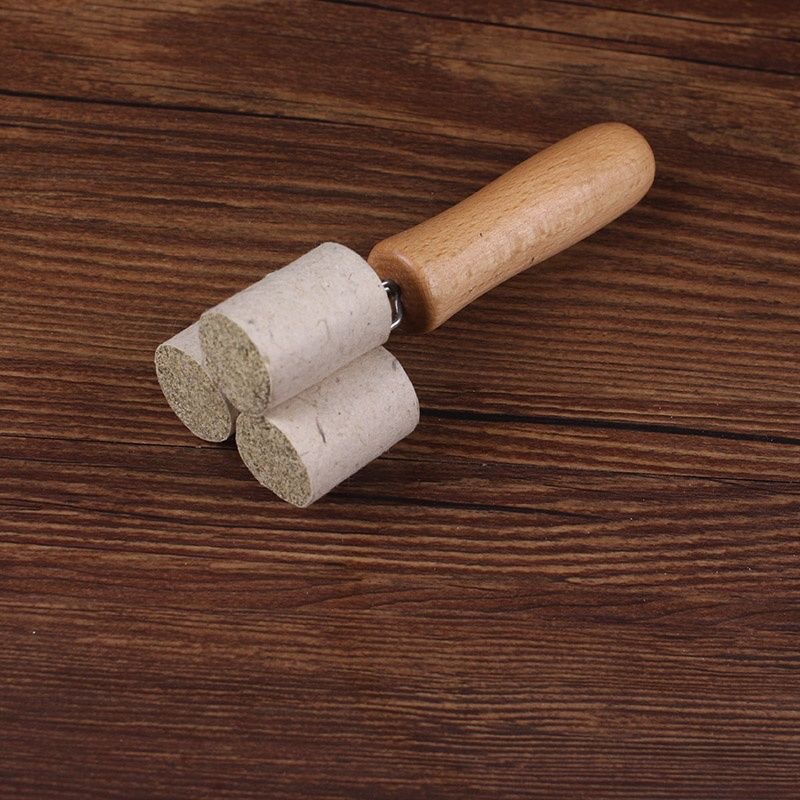 Moxa Stick Extender Tool 3-Prong Solid Wood Handheld Moxibustion Holder with Ash Scraper - Image 4