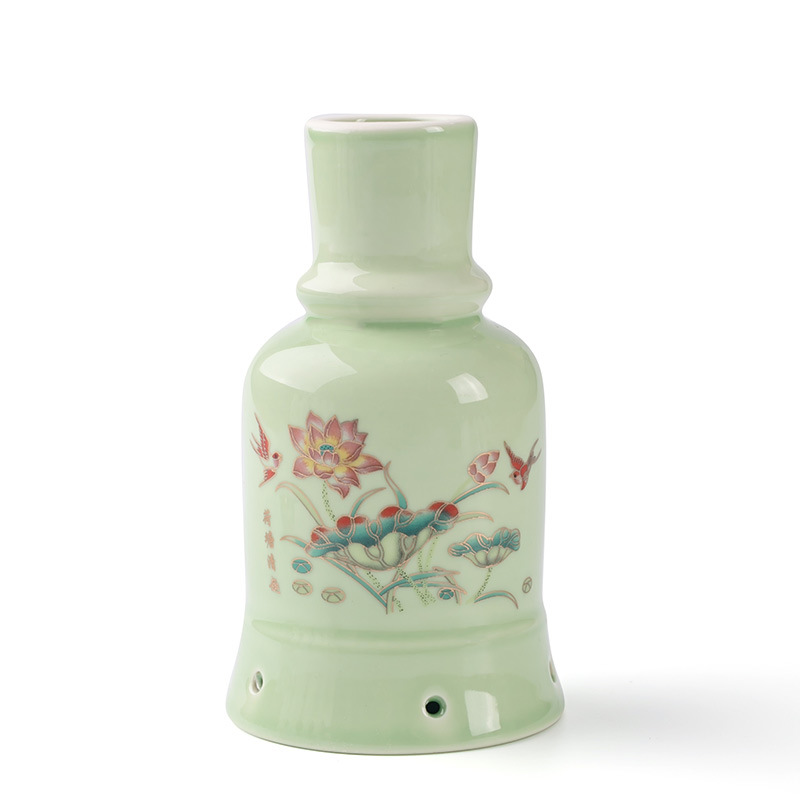 Ceramic Moxibustion Jar with Gua Sha Cup Aizhong Tang Green Porcelain Meridian Wellness Tool for Spa and Body Care - Image 5