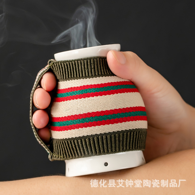 Ceramic Double-Layer Moxa Cup Multi-Function Moxibustion Box Full Body Handheld Gua Sha Jar - Image 3