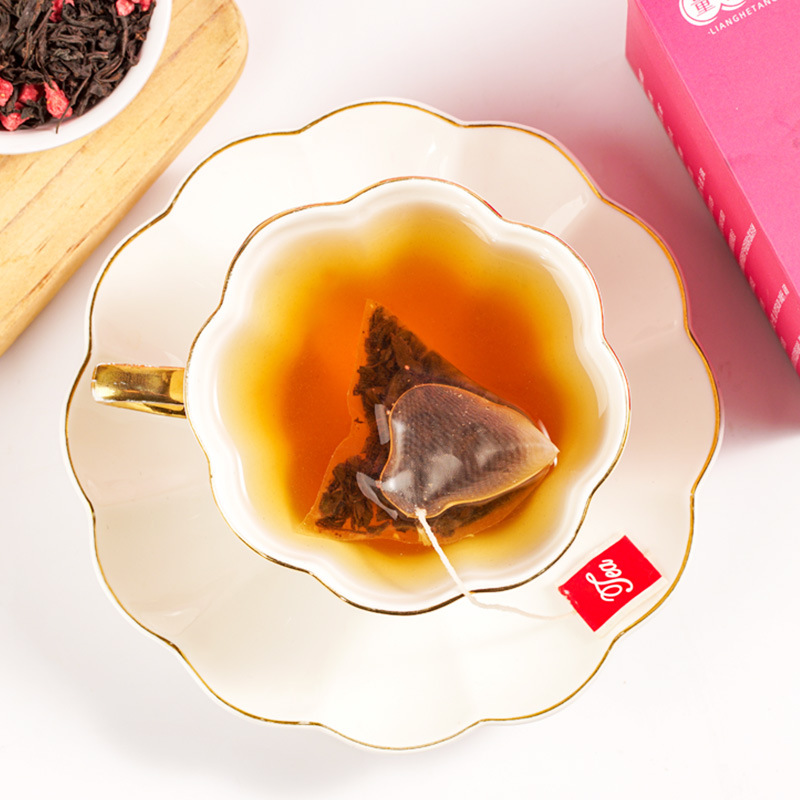 Strawberry Black Tea Peach Osmanthus Oolong Tea Bags 30g Box 10 Pyramid Sachets Sugar Free Cold Brew - Image 2