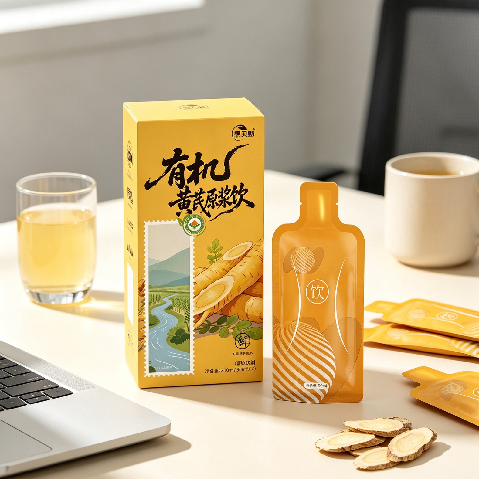 Organic Astragalus Concentrated Juice Huang Qi 210ml Ready-to-Drink Herbal Tonic 30ml x 7 Sachets - Image 2