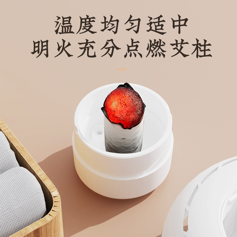 Portable Moxa Burner Box Ai Jiu Guan Low Smoke Adjustable Temperature Home Moxibustion Tool 230g - Image 3