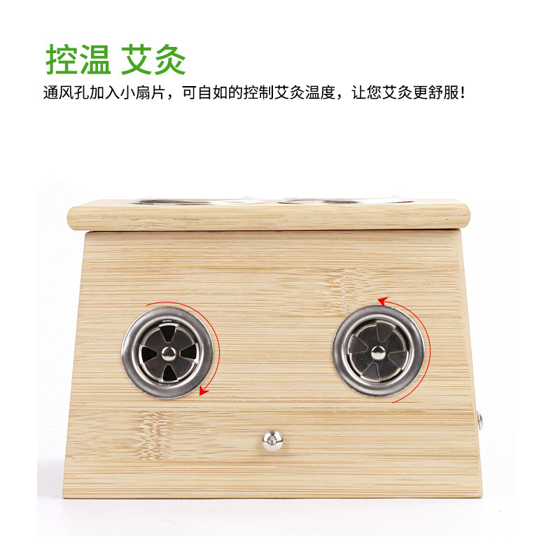 Wooden Moxa Box 4cm Three Hole Moxibustion Burner for Home Warming Care Fits 3-4cm Moxa Sticks 380g - Image 3