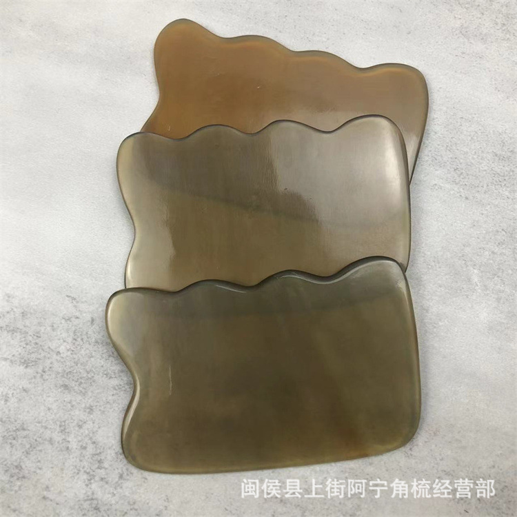 Horn Gua Sha Board Wavy Scraping Massage Tool Black Buffalo Horn 9.5cm Body Meridian Point Care - Image 4