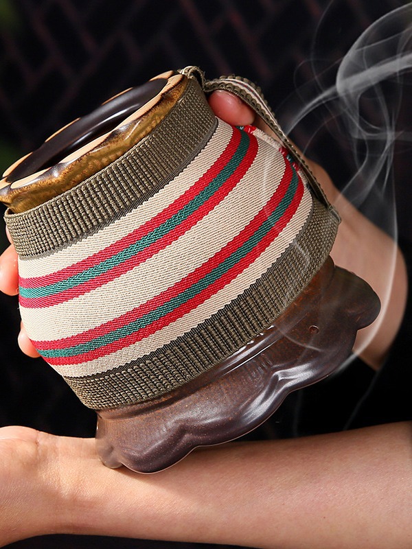 Wufu Bian Stone Fire Dragon Cup Moxibustion Jar 12x11cm Ceramic Gua Sha Meridian Tool for Spa and Wellness Use - Image 4