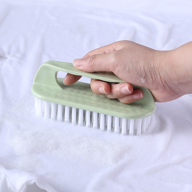 Soft Bristle Laundry Brush Pink Plastic Household Cleaning Brush for Clothes Shoes and Boards - Image 3