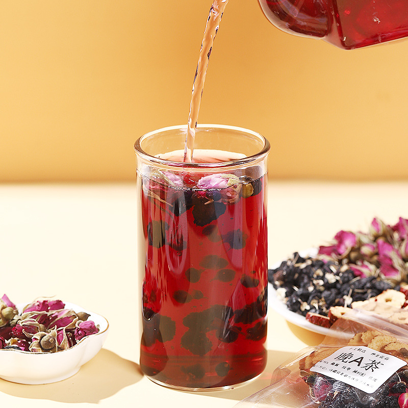Morning C & Night A Herbal Tea Set — Rosa Roxburghii, Lemon, Black Goji, Poria & Rose Blend - Image 4