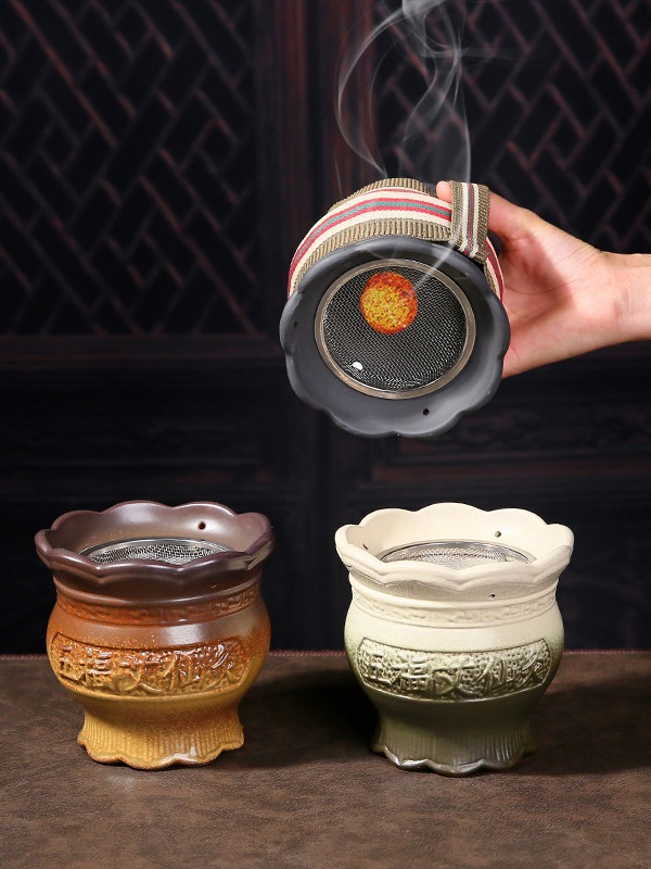 Ceramic Fire Dragon Cup Moxibustion Tool Medium Size with Cloth Cover for TCM Warm Therapy - Image 2