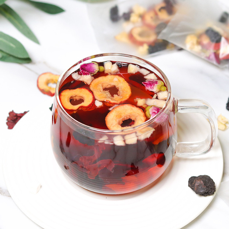 Wumei Shanzha Fuling Tea Dark Plum Hawthorn Poria Blend 15 Sachets 105g Sugar Free Cold Brew Herbal Tea - Image 2