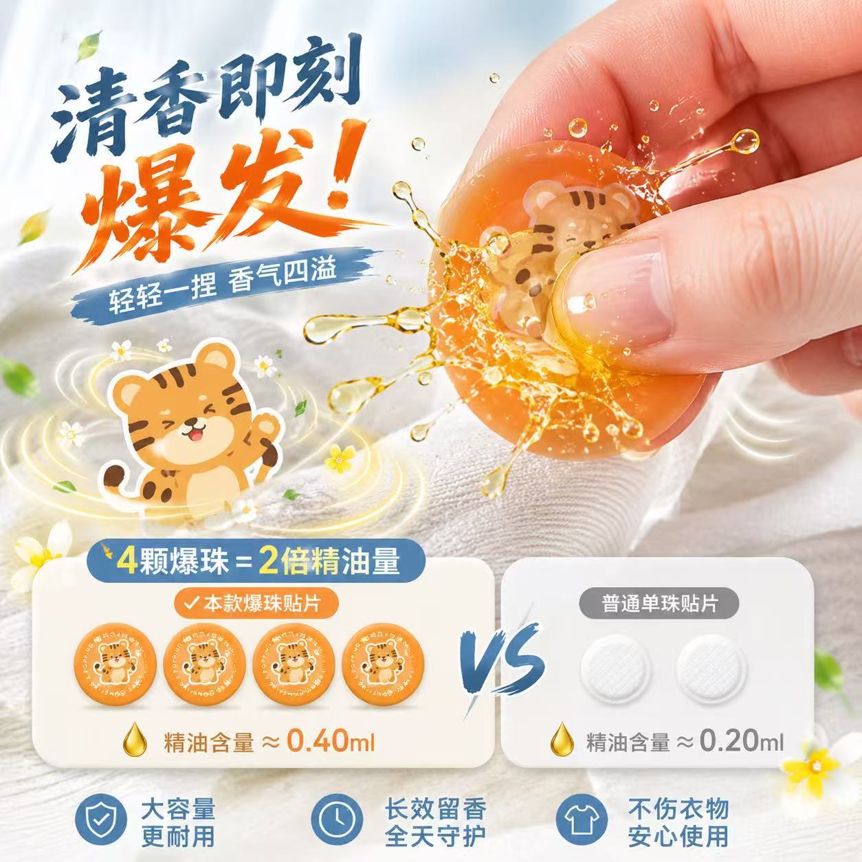 Plant Essential Oil Burst Bead Stickers Citronella Mugwort Aroma Patches Kids Cartoon Outdoor Portable 6 Pack - Image 4