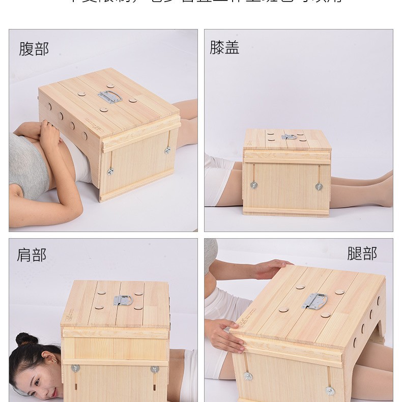 Wooden Moxibustion Box Multi-Position Moxa Burner for Home Waist and Belly Warmth 37x50 cm - Image 3