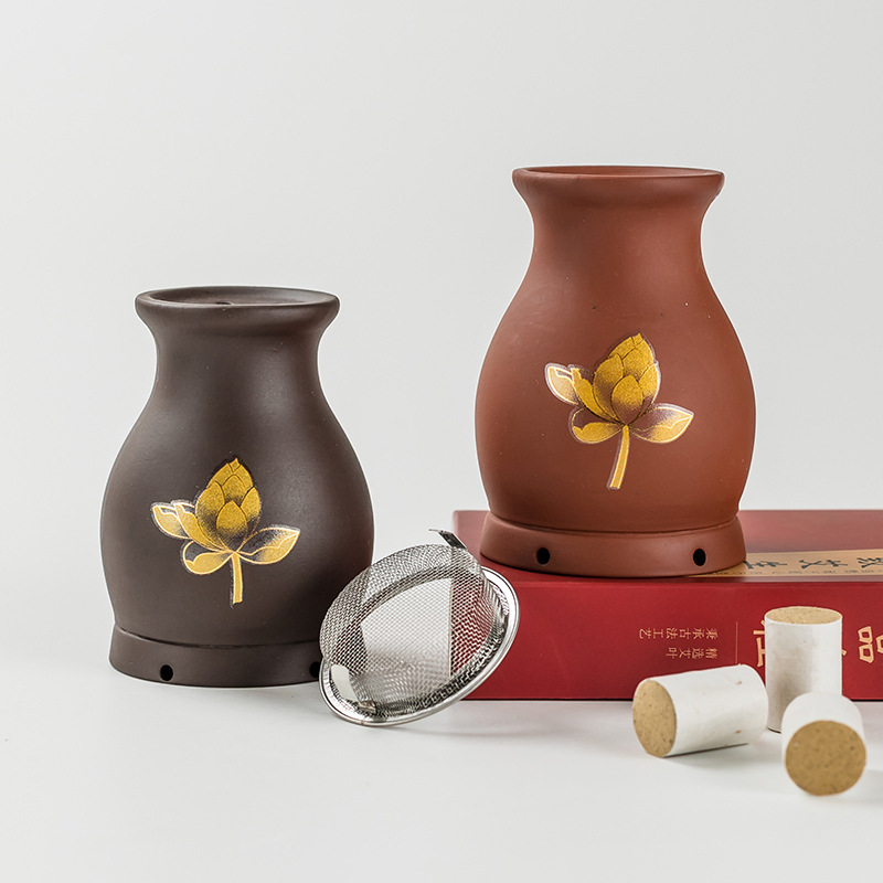 Purple Clay Moxibustion Dragon Jar Double Layer Heat Insulated Ceramic Cup Gua Sha Massage Tool for Home Use - Image 2