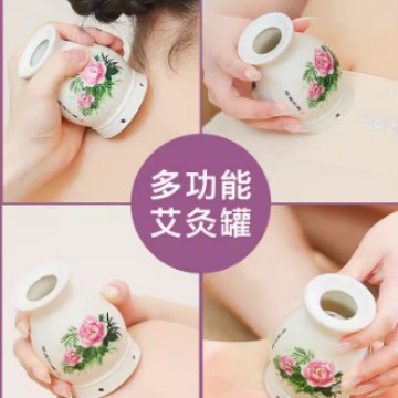 Ceramic Moxibustion Cup Ai Jiu Guan Heat Therapy Jar with Dust Screen and Cloth Cover for Home Warming Use - Image 3