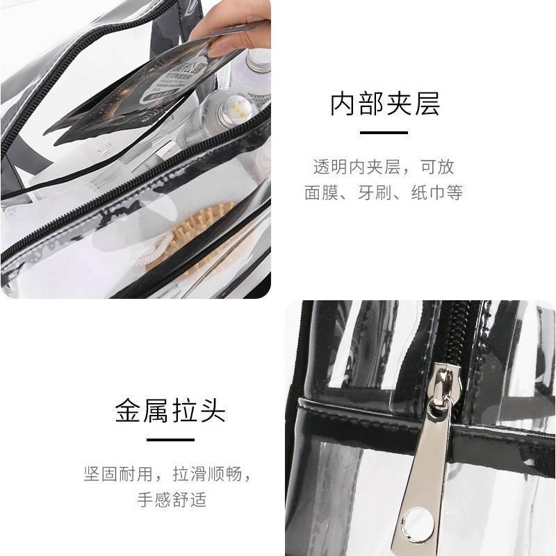 Transparent PVC Tote Bag Large Capacity Waterproof Zippered Jelly Bag Foldable Storage Handbag - Image 4