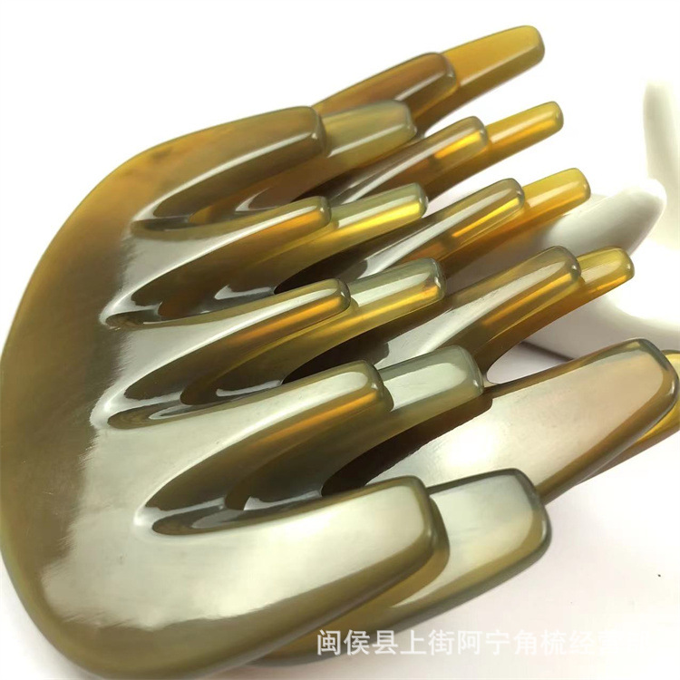 Horn Comb Massage Comb 5 Teeth Guasha Board Head Scalp Meridian Comb 9.5cm - Image 4