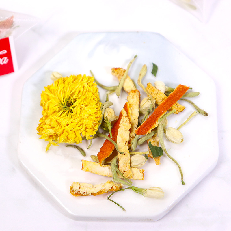 Three Flower Tea San Hua Cha 20g Individual Sachets Jasmine Honeysuckle Chrysanthemum Herbal Blend - Image 2