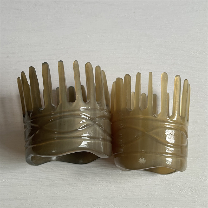 Horn Massage Comb for Scalp and Head 10cm Long Teeth Meridian Gua Sha Style Head Therapy Comb - Image 2