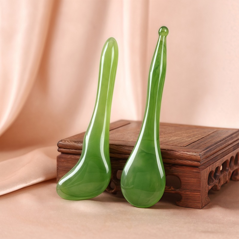 Resin Gua Sha Facial Massage Stick Set Purple Meridian Brush Acupoint Tool for Body Care - Image 4