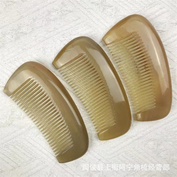 Horn Comb Thickened Fine Teeth Massage Comb 12cm Portable Purse Comb Gift Comb - Image 4